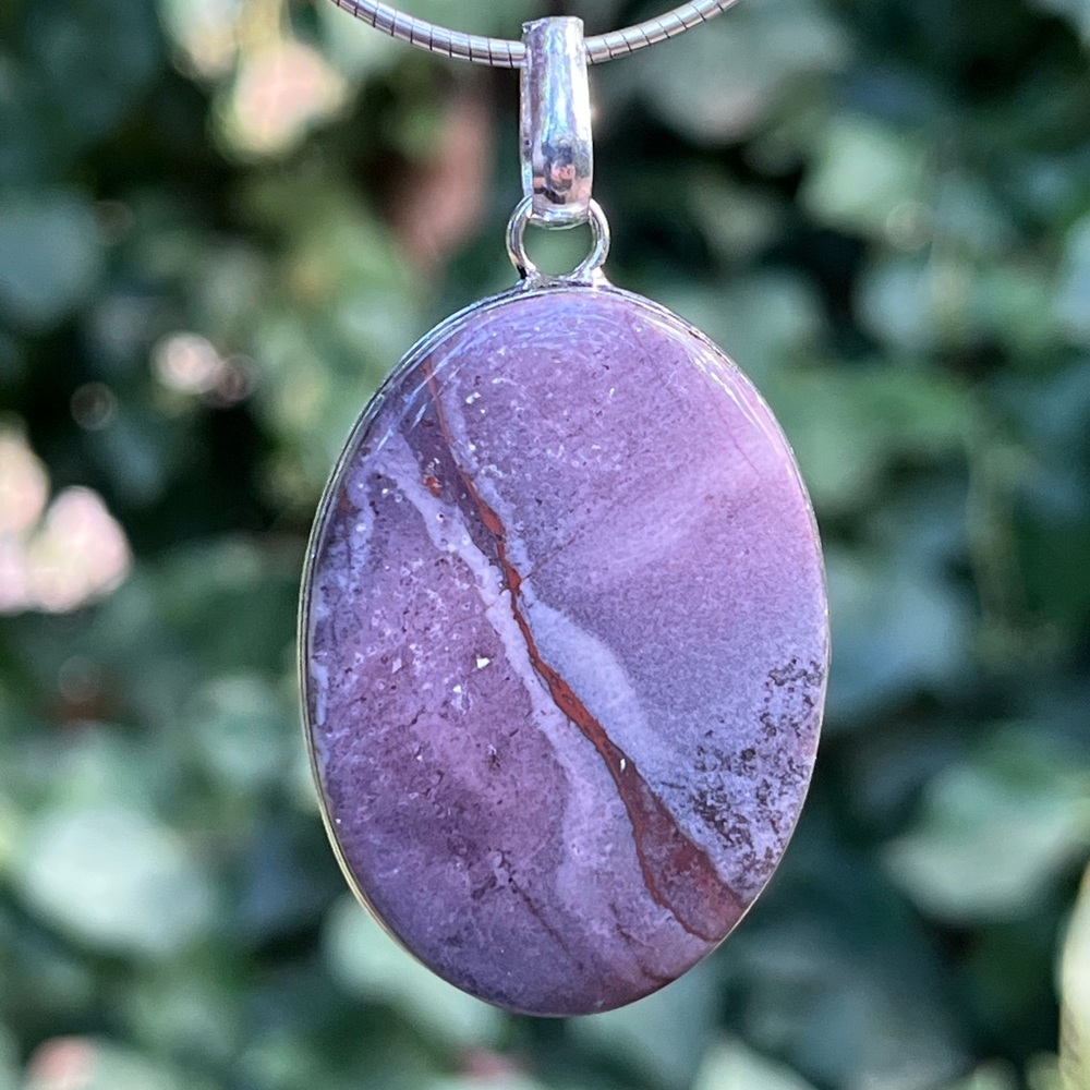 925 silver‎ overlay porcelain jasper pendant